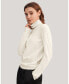 ფოტო #2 პროდუქტის Women's Pure Cashmere Turtleneck Sweater For Women