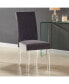Фото #5 товара Dalia Modern and Contemporary Dining Chair in Black Velvet with Acrylic Legs - Set of 2