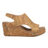 Фото #1 товара Corkys Carley Glitter Cork Studded Wedge Womens Brown Casual Sandals 30-5316-GC