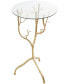 Фото #1 товара 22" Metal Branch with Glass Top Accent Table