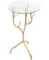 22" Metal Branch with Glass Top Accent Table