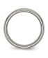 Titanium Brushed Grooved Beveled Edge Wedding Band Ring