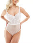 Фото #2 товара Ivory Rose Fuller Bust Bridal Vienna DD-G mesh lace bodysuit in white