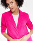 Фото #4 товара Women's One-Button Linen Blend Blazer, Created for Macy's