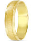 ფოტო #2 პროდუქტის Men's Textured & Polished Beveled Wedding Band in 14k Gold