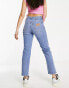 Wrangler wild west high waisted straight leg jean in mid blue