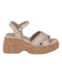 Фото #2 товара Women's Lucy Woven Cork Platform Wedge Sandals