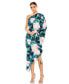 ფოტო #2 პროდუქტის Women's Ieena Floral Print One Shoulder Cape Sleeve Dress