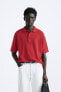 Oversize knit polo shirt