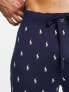 Фото #3 товара Polo Ralph Lauren lounge jogger in navy with all over print logo