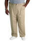 Men's Big & Tall Premium No Iron Khaki Classic-Fit Pleated Hidden Expandable Waistband Pants