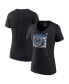 ფოტო #1 პროდუქტის Women's Black Kansas Jayhawks 2022 NCAA Men's Basketball National Champions Half-Court Ring V-Neck T-shirt