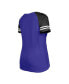ფოტო #3 პროდუქტის Women's Purple Baltimore Ravens Raglan Lace-Up T-shirt
