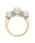 Cultured Freshwater Pearl (6mm, 7mm) & Diamond (1/10 ct. tw.) Graduated Ring in 14K Yellow Gold
