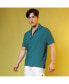 Фото #8 товара Men's Teal Green Self-Design Creased Striped Shirt