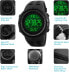 Фото #12 товара Men's Digital Watches - 50 m Waterproof Men's Digital Sports Watches, Black Large Face Military Sports Watch LED Wrist Watch for Men with Alarm Clock/Count-Down Timer/Double Time/Stopwatch/12/24H, black, Men, Strap