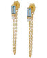 Blue Spinel (1/2 ct. t.w.) & Lab-Grown Opal (1/10 ct. t.w.) Front and Back Chain Drop Earrings in 14k Gold-Plated Sterling Silver