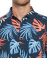 Men's Textured Leaf-Print Button-Down Shirt