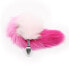 Фото #3 товара Плаг анальный с розовым и белым хвостом FETISH ADDICT Butt Plug with Pink and White Tail Size S