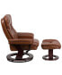 Фото #8 товара Multi-Position Recliner & Curved Ottoman With Swivel Wood Base