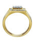 ფოტო #2 პროდუქტის Iced Hammer Natural Certified Diamond 1.55 cttw Round Cut 14k Yellow Gold Statement Ring for Men