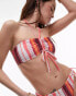 Фото #3 товара Topshop halter bikini top in abstract pink stripe