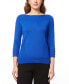 Фото #1 товара Women's Boat-Neck Ribbed-Trim 3/4-Sleeve Sweater