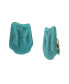 Фото #1 товара Turquoise Patina Textured Petal Clip-on Earrings