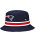 Фото #2 товара Men's Navy New England Patriots Striped Bucket Hat