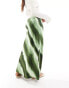 Фото #4 товара 4th & Reckless Petite exclusive satin ombre stripe maxi skirt in green