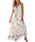 ფოტო #1 პროდუქტის Women's Floral Print Twisted Cutout Maxi Beach Dress