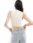 Фото #4 товара ONLY peekaboo knitted crop top in off white