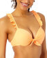 Фото #3 товара Women's Ruffle-Strap Push Up Underwire Bikini Top, Created for Macy's