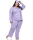 ფოტო #2 პროდუქტის Plus Size Pajama Set, 3-Piece