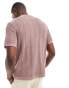 Abercrombie & Fitch buttonthrugh crochet knit polo in taupe