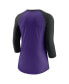 ფოტო #4 პროდუქტის Women's Purple, Black Colorado Rockies Next Up Tri-Blend Raglan 3/4-Sleeve T-shirt
