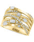 ფოტო #3 პროდუქტის EFFY® Diamond Multi-Shape Multirow Crossover Ring (1 ct. t.w.) in 14k Gold