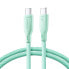 Kabel przewód USB-C 60W szybki transfer Multi-Color Series 1m zielony