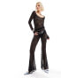 Фото #5 товара Weekday Mina co-ord lace flared trousers in black