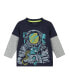 ფოტო #3 პროდუქტის Infant Boys Astronaut Long Sleeve Two-Fer Tee Set