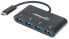 Manhattan USB-C Dock/Hub - Ports (x4): USB-A (x4) - 5 Gbps (USB 3.2 Gen1 aka USB 3.0) - External Power Supply Not Needed - Equivalent to Startech HB30C4AB - Cable 20cm - SuperSpeed USB - Black - Three Year Warranty - Blister - USB 3.2 Gen 1 (3.1 Gen 1) Type-C - USB