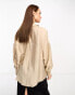 Фото #2 товара Object oversized shirt with sheen in cream