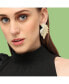 ფოტო #4 პროდუქტის Women's Gold Textured Leaf Drop Earrings