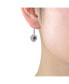 ფოტო #2 პროდუქტის Sterling Silver White Gold Plated Round Cubic Zirconia Petal Flower Style Earrings