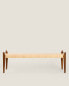 Wood and rattan bench