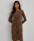 ფოტო #3 პროდუქტის Women's Floral Twist-Front Stretch Jersey Dress