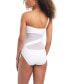 Фото #2 товара Women's One-Shoulder Mesh Cutout Swimsuit, Created for Macy's