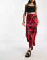 Фото #1 товара New Look floral midi skirt in red and black