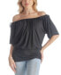 ფოტო #3 პროდუქტის Women's Short Sleeves Slit Shoulder Top