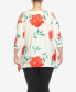 Фото #2 товара Plus Size Floral Printed Cold Shoulder Tunic Top